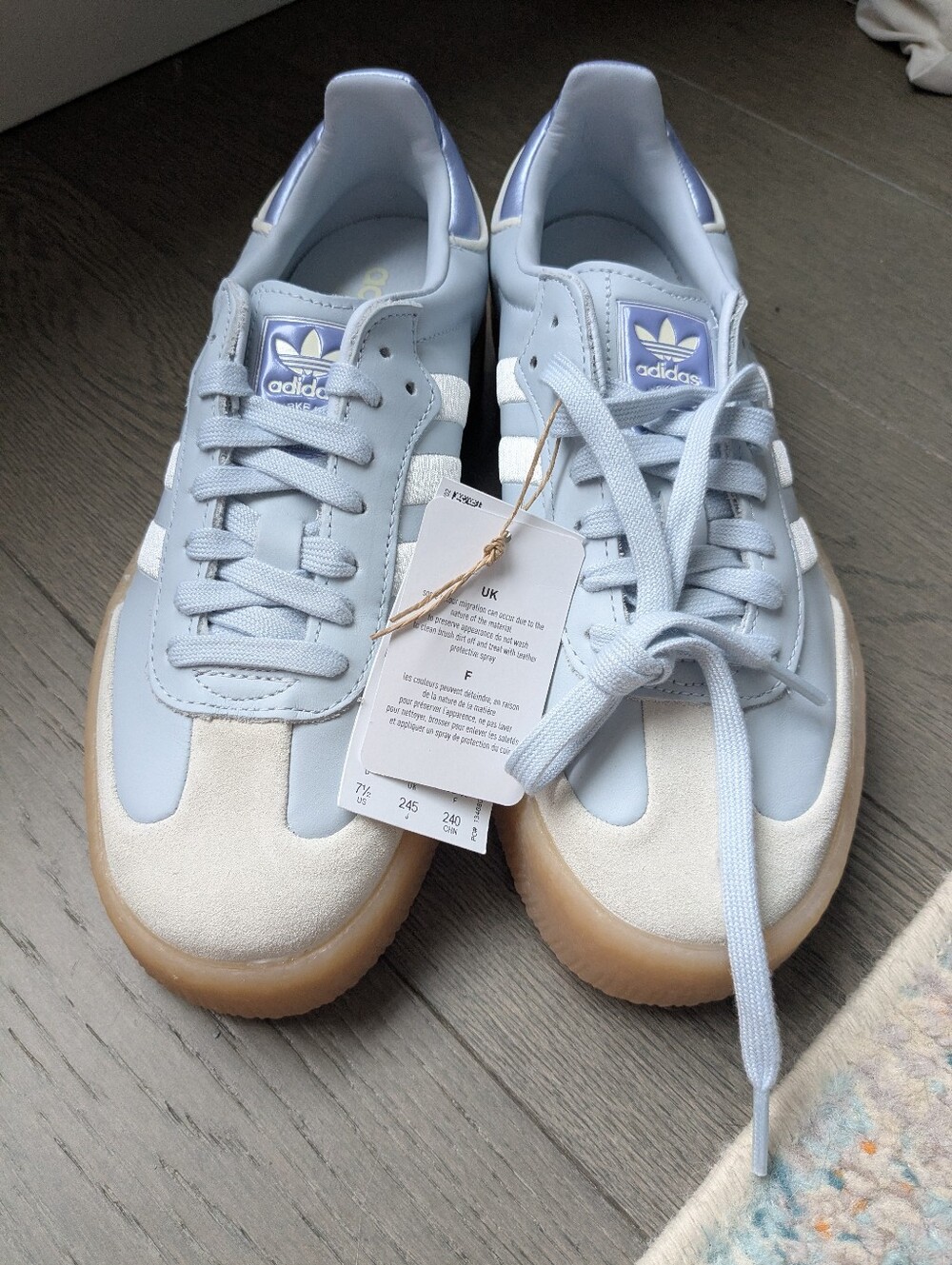 NIB! Adidas Samba 'Halo Blue' Women's Sneakers, 7.5 - Picture 3 of 6